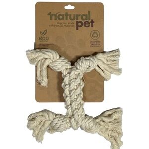 Natural Pet Rope Dog Toy Heavy Duty Fetch Tug Bone Made with Natural Materials